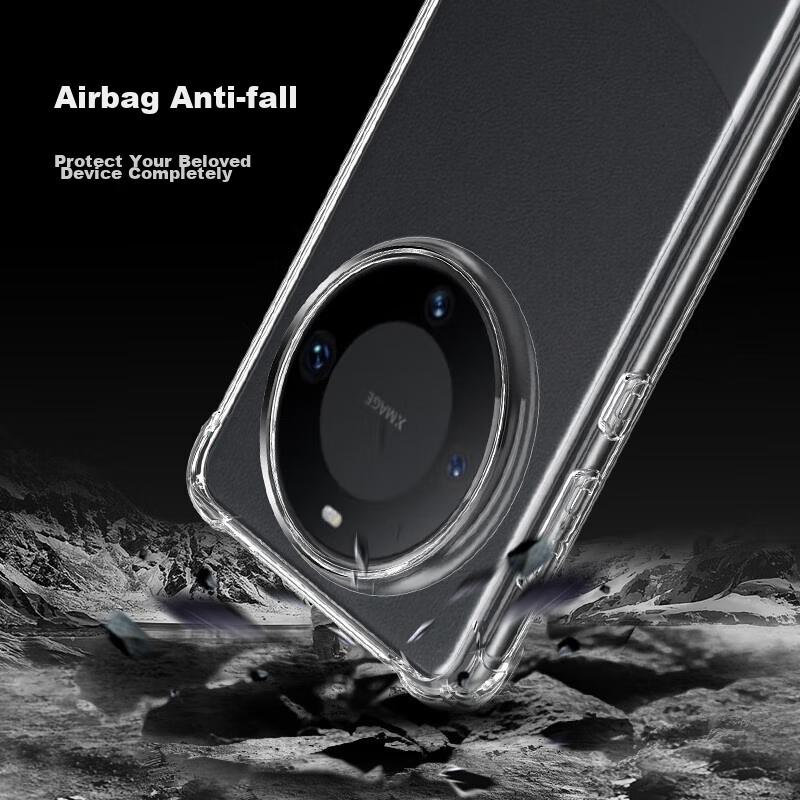 ESCASE Ultra-Thin Full Protection Silicone Airbag Case for Huawei Mate60, Shockproof Ultra-Light TPU Soft Transparent Cover