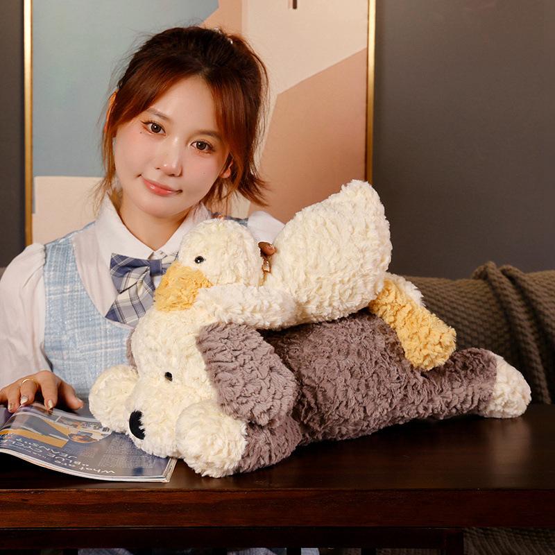 Cartoon Cute Lying Duck Doll Lying Dog Plush Pillow Plush Toy Home Decor Sofa Pillow Doll Kawaii Soft Toy Dog Girlfriend Gift