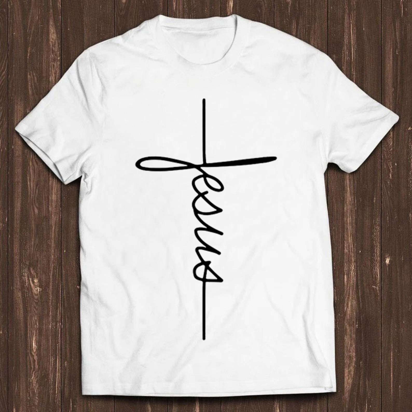 Jesus Christian Religious Signature Cross Love Cool Gift Tee T Shirt C189 2XL