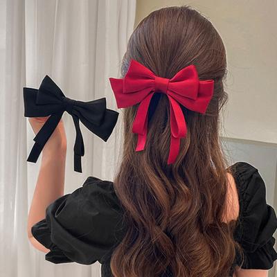 Horquilla de Satén Suave Cosida a Mano Cinta Tridimensional Lazo Grande Pinza para el Cabello Herramienta de Peinado Accesorios para el Cabello