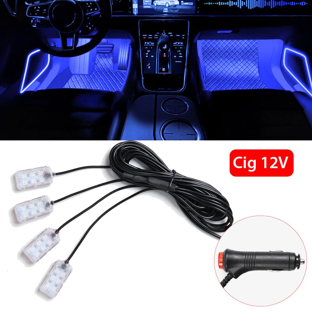 Car Neon Light Foot Light LED Interior Decoration Backlight Cigarette Lighter USB Atmosphere Lamp Auto Decorative Accessories