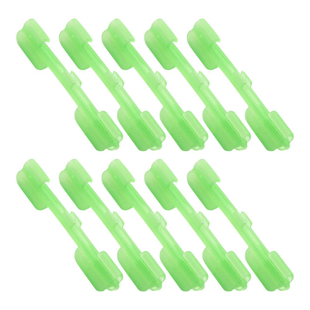 

10pcs Night Fishing Rod Tip Wear-Resistant Fluorescent Lure Clip Fishing Float Tip Clip for Rod Top Glow Stick Fixed