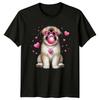 Puppy Heart Sunglasses Bubble Gum Valentines Day Mens T-Shirt Womens Tee