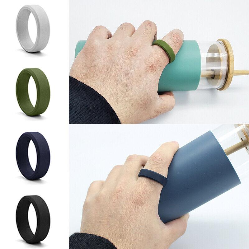 1 Stück Silikon Ehering Verlobungsring für Männer Frauen Gummiband Gym Sport -