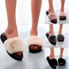 Indoor Outdoor, Women, Slip-on, Open Toe, Flat, Warm, Winter, Slipper Shoes
