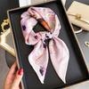 New Satin Hair Scarf Women Handkerchief Print Female Head Bandana Small Neck Muffler Hijab Lady Girl 70*70cm Square Shawls