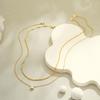 2026 New Cross-Border European American-Style Multilayer Zircon Copper Electroplated Minimalist Necklace Women Fashionable