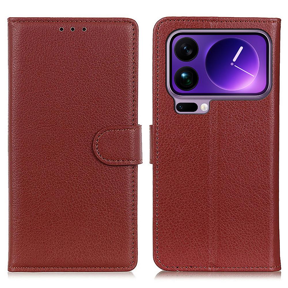 For Xiaomi 17 Pro Wallet Case PU Leather Phone Cover Litchi Texture