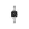 QUADRO Series Watch Quartz Movement Stainless Steel Strap Black Dial Women's Watch 30 Meters Waterproof DW00100522