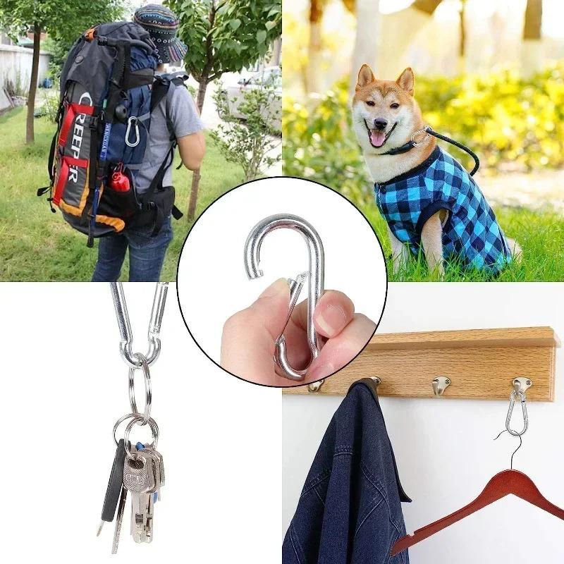 5/10/20PCS Aluminum Carabiner Key Chain Clip Multi Colors Camping Hiking Hook Safety Buckle Keychain Backpack Bottle Buckle