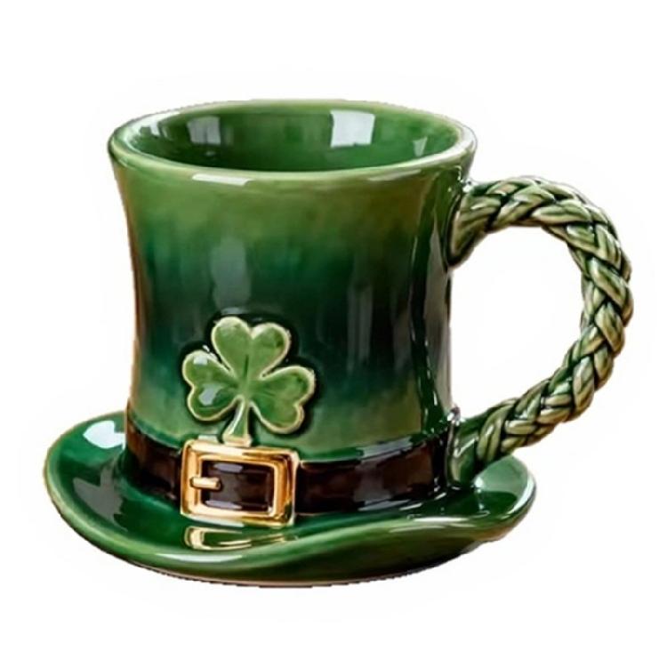 

Creative Green Hat Shape Coffee Cup Ceramic Materials Drinking Cup Perfect For Gifting Gift Giving And Holiday Parties M зелений