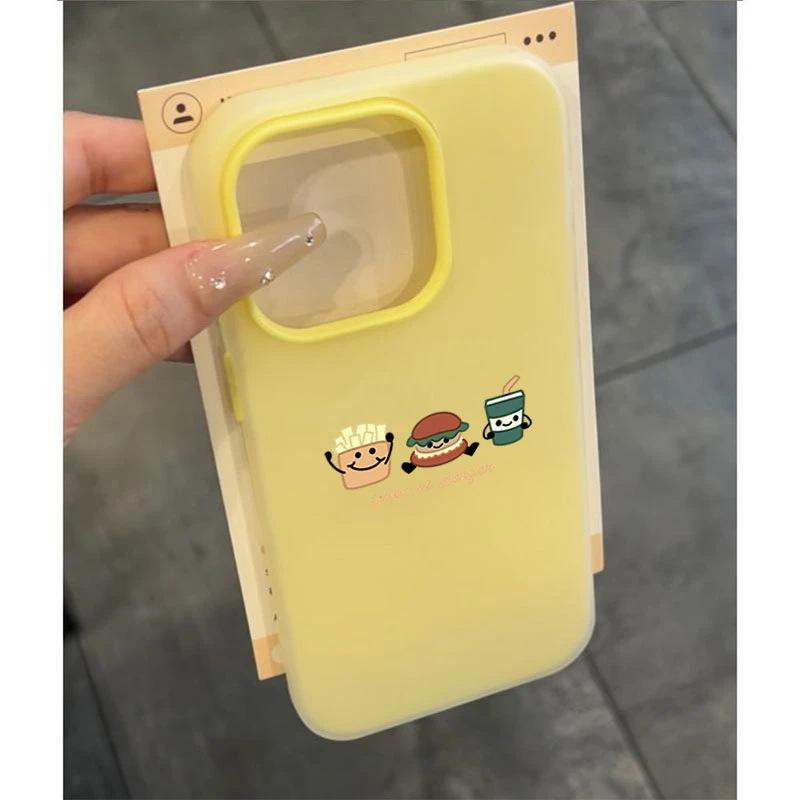 Simple Burger for iPhone16/17promax Mobile Phone Case Apple 15 Skin Scrub 13/12 Jelly 14