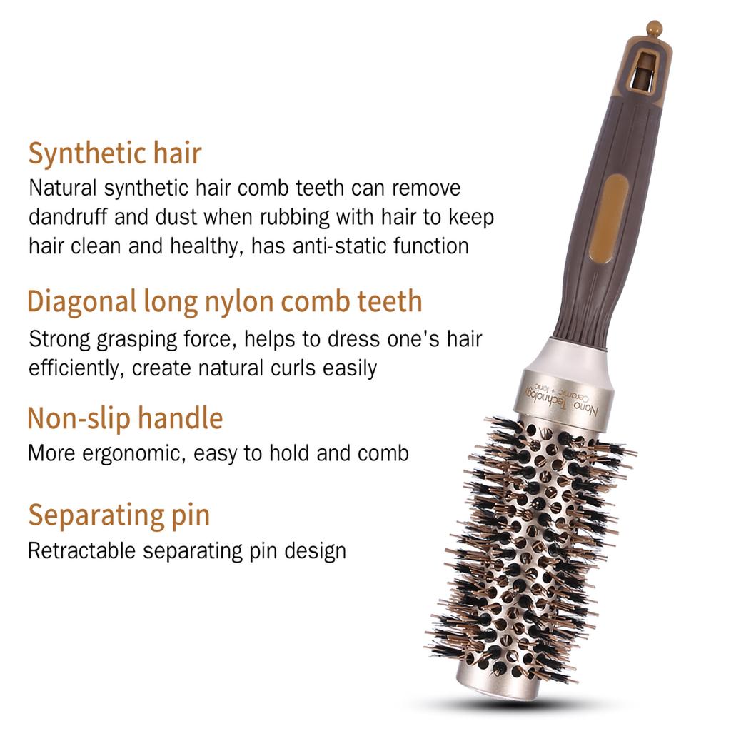 Anti Static Nano Technology Ceramic Ionic Hair Styling Comb with Retractable Separating Pin