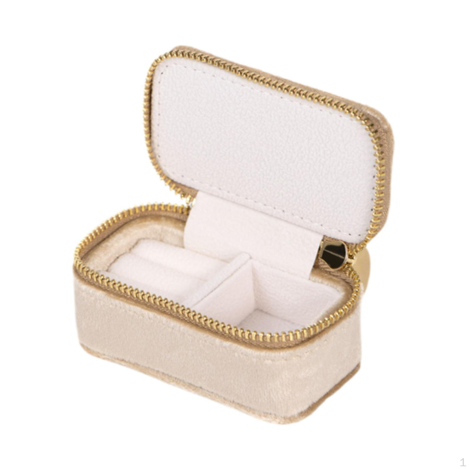 

Коробка для хранения ювелирных изделий Мини Компактный пылезащитный органайзер держатель для Light Brown