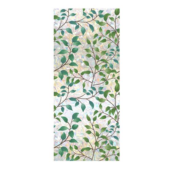 Rainbow Window Privacy Film Waterproof Static Cling Non-Adhesive Flower Pattern Sticker for Home Glass Windows Bedroom Living Room Decor
