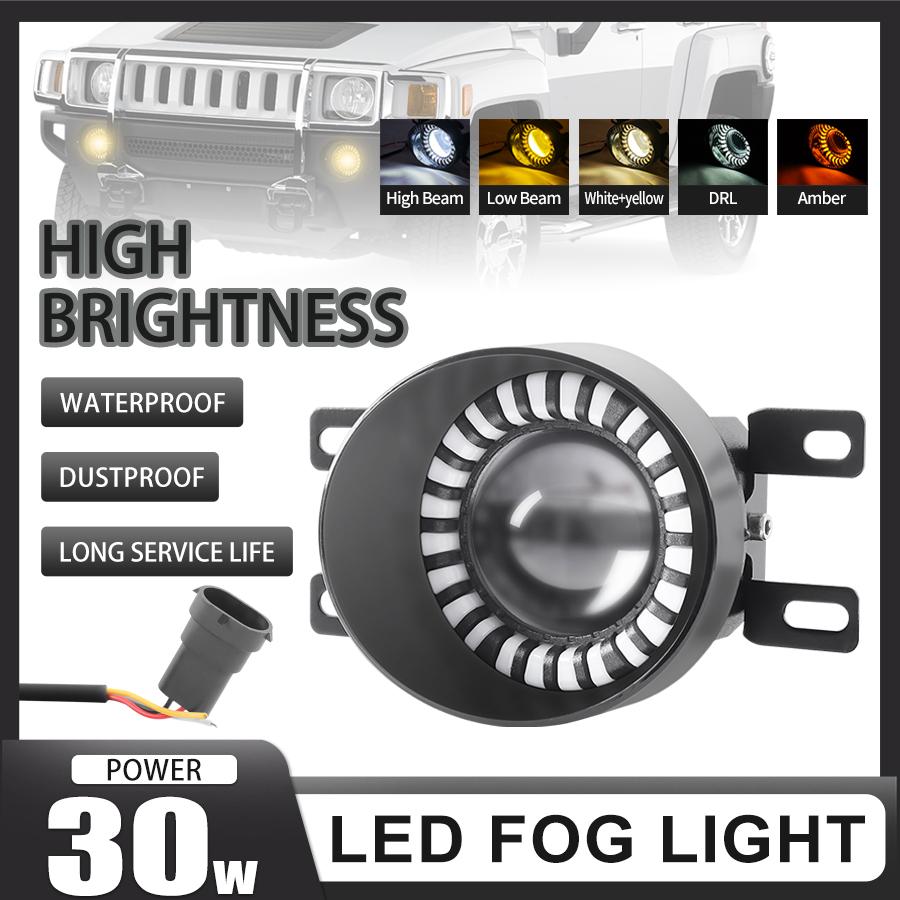 3,5palcová kulatá LED mlhová světla Angel eyes DRL Offroad mlhová světla