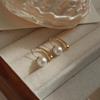 Simple Niche Metal Pearl Stud Earrings, Female Tide Temperament, High Fashion Design Earrings, Light Luxury Ears