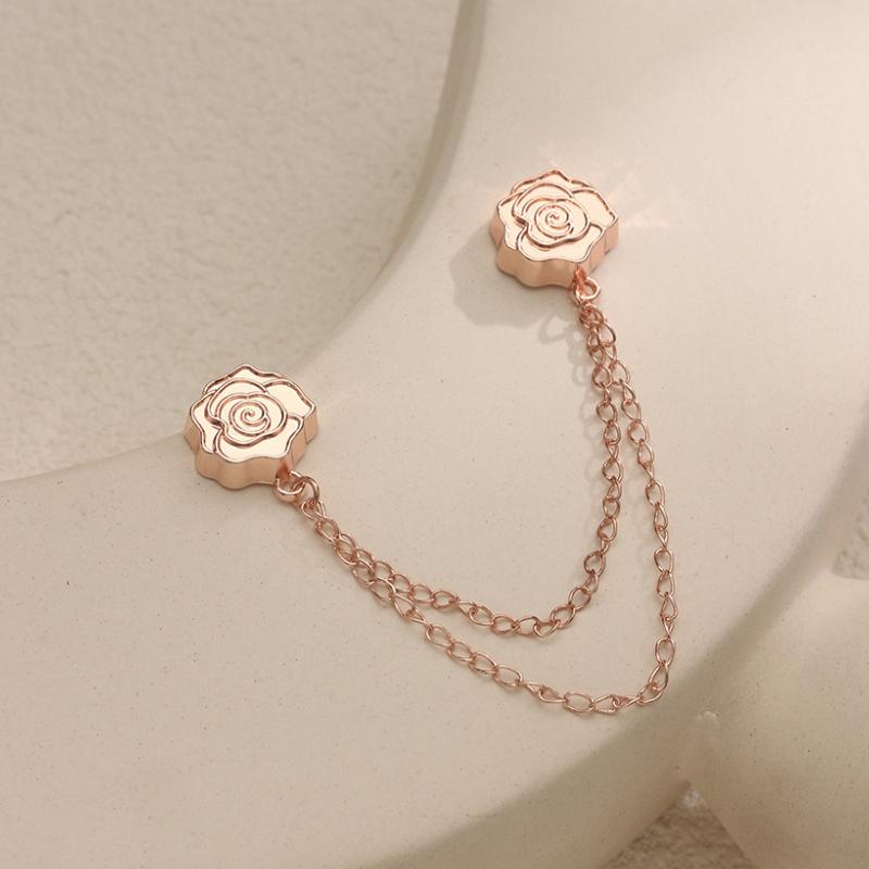 

New Flower Magnetic Flower Brooches for Women Fashion Tassel Chain Magnet Muslim Headscarf Hijab Clips Button Accessories ярко-розовый