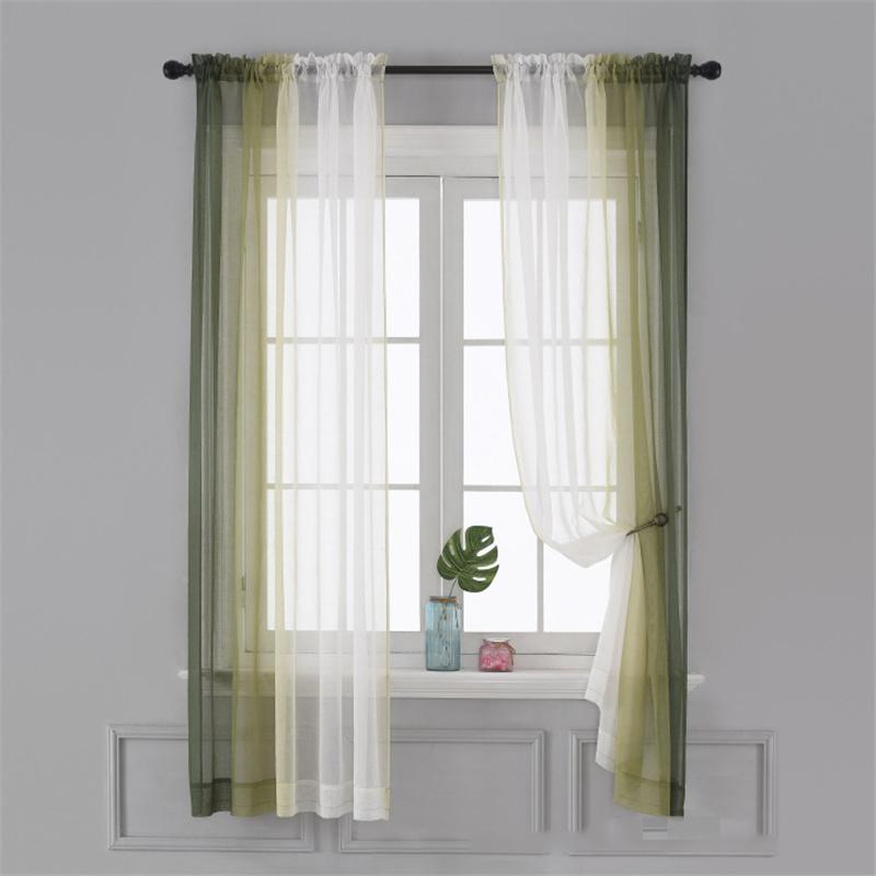 Einfache transparente Vorhänge mit Farbverlauf Elegante Fensterschleier für Wohnzimmer, Schlafzimmer & Balkon Sonnendurchlässige dekorative Tüllvorhänge