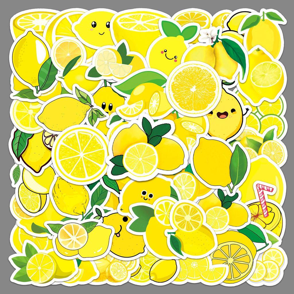 50 Lemon Graffiti Cartoon Fruit Stickers, DIY Phone/Suitcase Waterproof Stickers