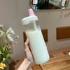 Taza de Agua Ligera de Plástico con Pajita Duradera Antiderrames para Picnic Deportes Camping