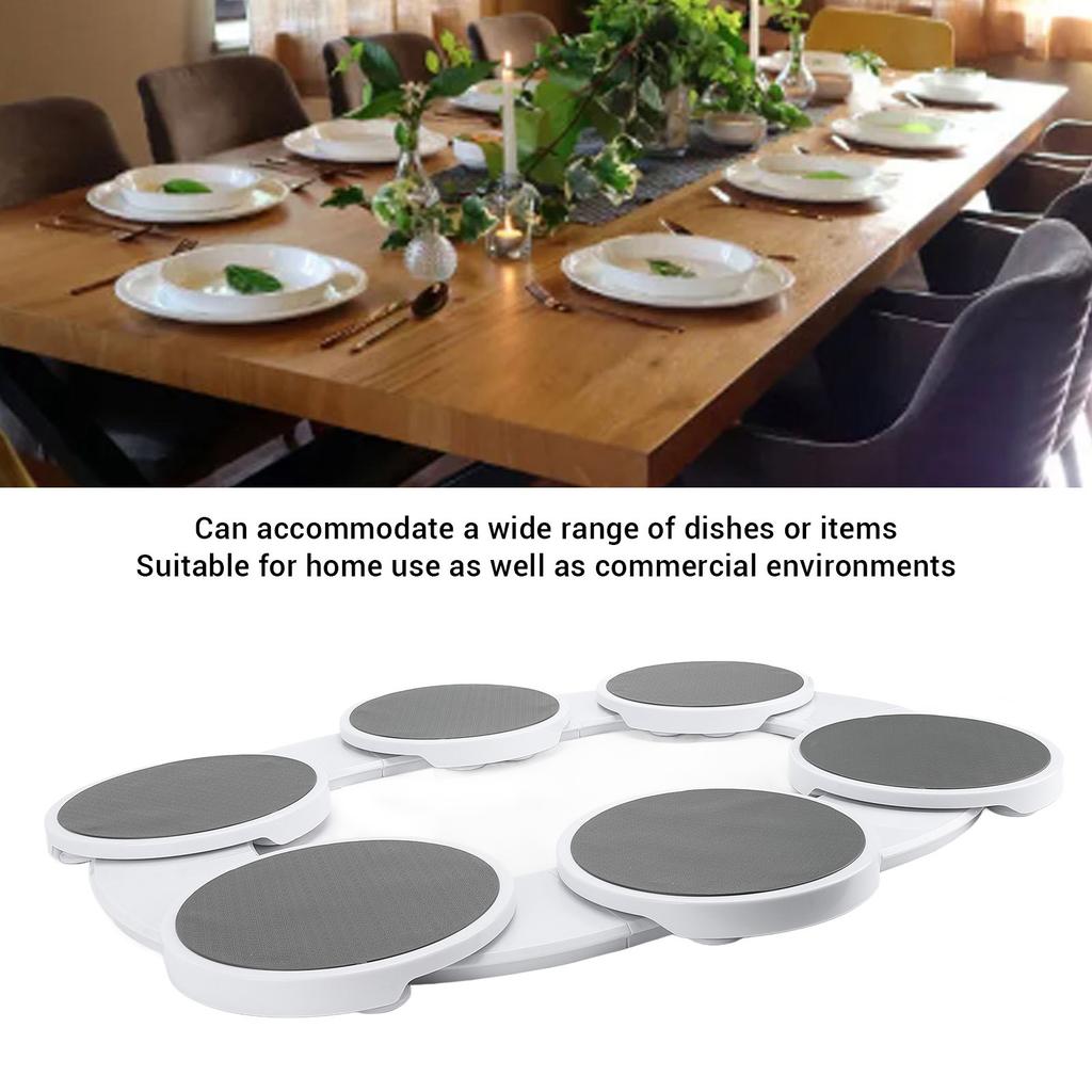 Drehbare Lebensmittelablagen mit Schienen Tragbarer Essensablagen-Drehteller-Organizer für Esstisch, Treffen, Party