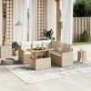 VidaXL Garden Lounge Set with Cushions 6 Pcs, Patio Sofas, Patio Furniture Set, Outdoor Furniture, Beige 3273074