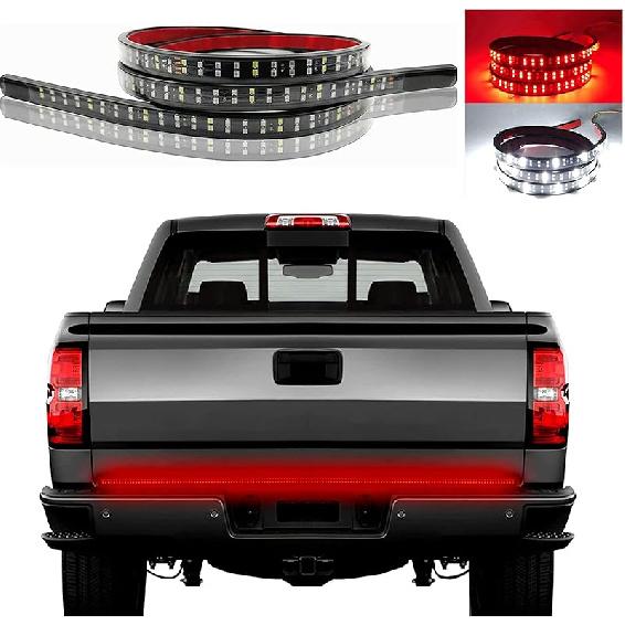 Kewucn Tailgate Light Bar 48" LED, IP65 Triple Row LED Strip with White Reverse Red Turning Signals, Universal Rear Light Bar for Pickup Trailer SUV
