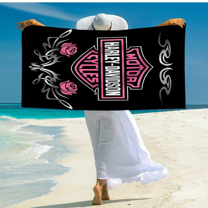 Vintage Motorcycle Fashion Beach Towel: Ideal for Summer Adventures Soft, absorbent and quick drying suitable for swimming and bathing