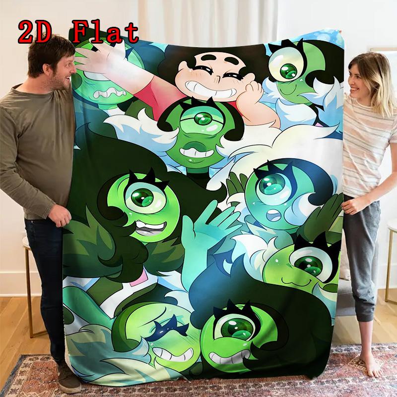 Personajes de Steven Universe Reunión Alegre Patrón Plano 2D Manta de Franela Alta Calidad Todas las Estaciones Calidez y Comodidad Perfecta para Regalos de Navidad.