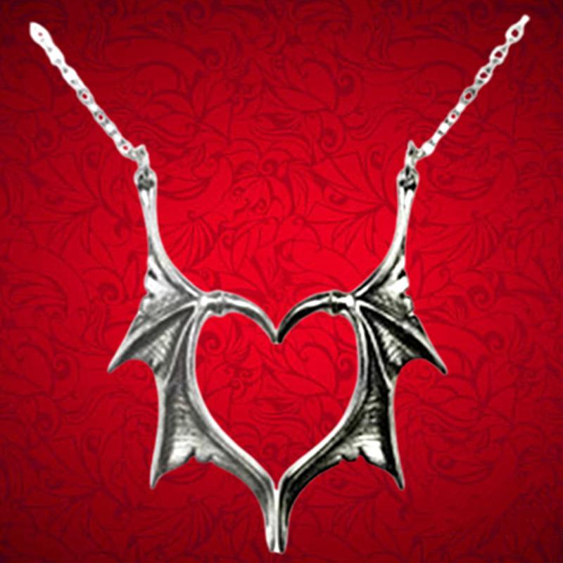 Punk Bat Wings Love Couple Pendant Necklace Devil Splice Necklace Adjustable Party Decoration Fashion Adult Jewelry