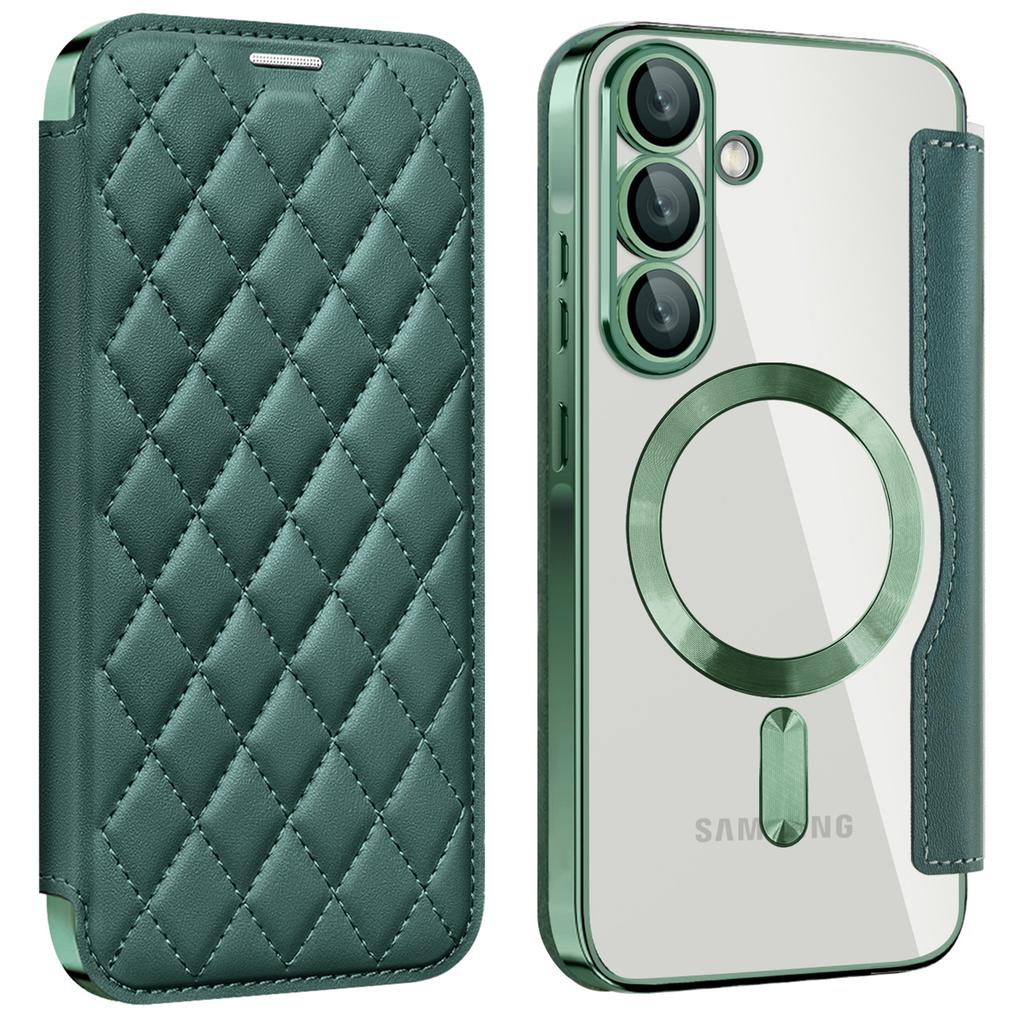 Dla Samsung Galaxy A56 5G Magnetyczne Etui Romb PU Skóra Pokrowiec na Telefon