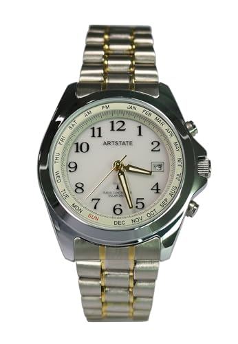 

[ARTSTATE AS0240] Мужские часы с радиоконтролем и питанием от солнечной батареи, с индикатором даты и долгим сроком службы батареи (WHITE)