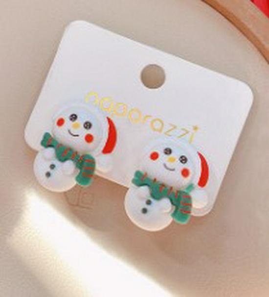 Colorful Acrylic Santa Claus Cartoon Earrings – Parent-Child Style Clips