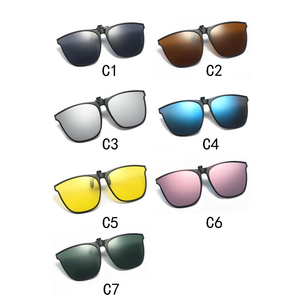 New PC Clip Sunglasses for Outdoor Fishing Driving Day Night Use Durable Lightweight UV Protection