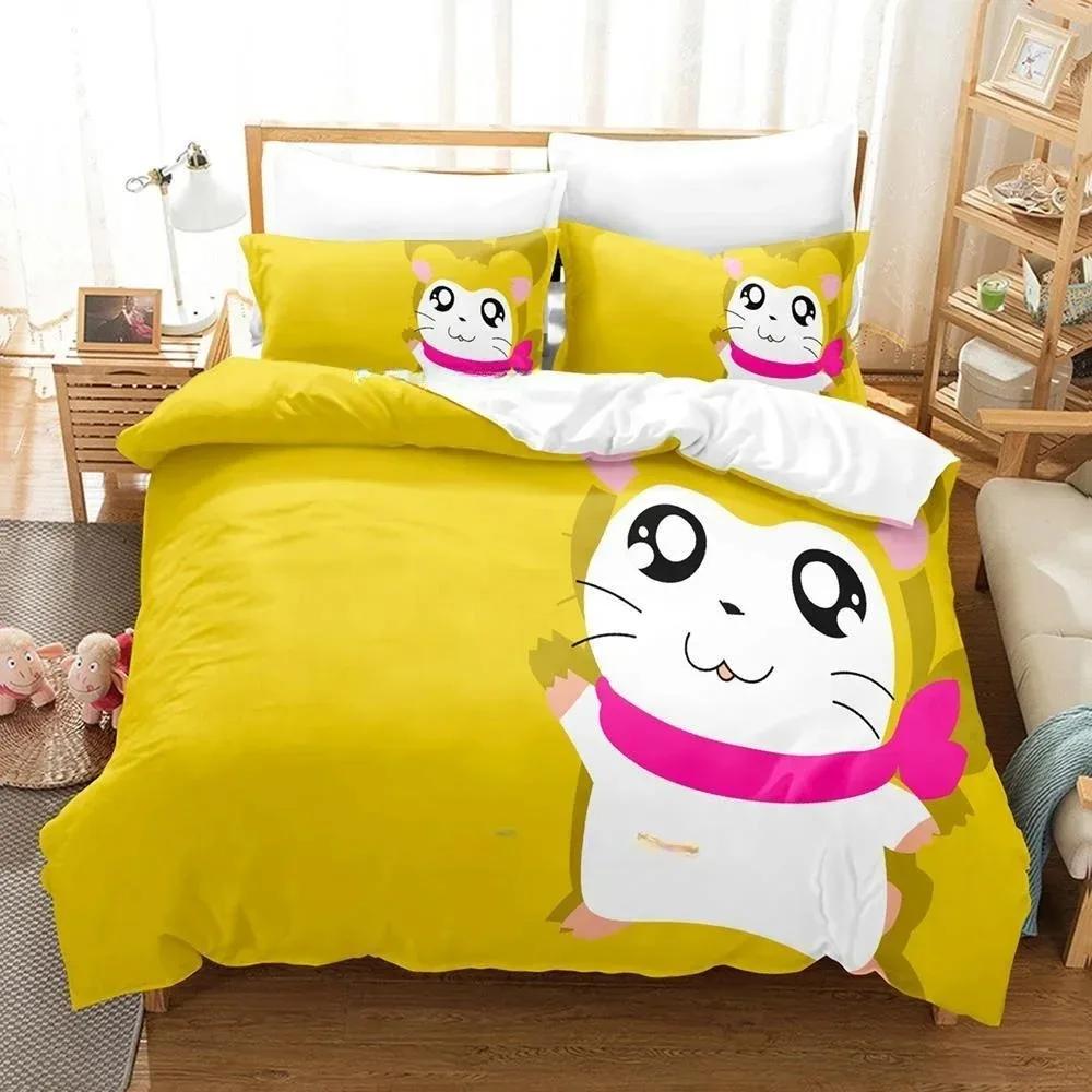 3D Printed Cartoon Animal Hamtaro Bedding Set Single Twin Full Queen King Size Bed Set Adult Kid Bedroom Duvet Cover Sets