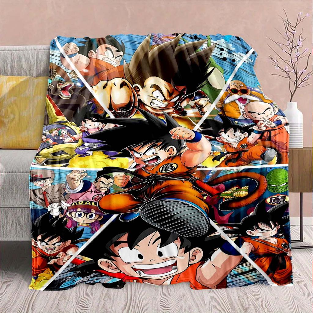 Dragon Ball Anime Flannel Blanket - Soft Warm Perfect for Sofa, Bedding Camping Travel Office Home Decor -QJY