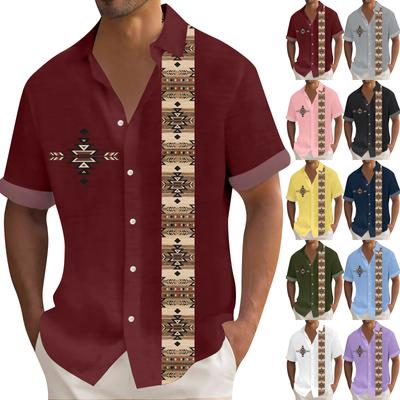 Erkekler için Hawaii Gömlek, erkek Vintage Düğme Aşağı Bowling Gömlek Kısa Kollu Yaz Plaj Gömlek
