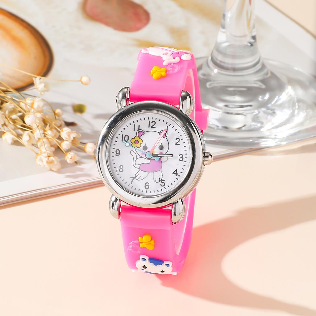 1/2/4pcs-Cute Cartoon Silicone Cat Pattern Watch Decoration Holiday Gift, Watch Bracelet, Watch Box Set Selection