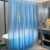 Shower Curtain Water Resistant Mildew Proof Plaid Bathroom Curtains Solid Various Color Transparent Peva Fabric for Toilet 200cm