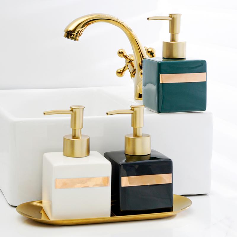 Bathroom Hand Sanitizer Soap Dispenser Gold Press Ceramic Lotion Bottle Hand Sanitizer Dispenser Bottle Bathroom Accessories