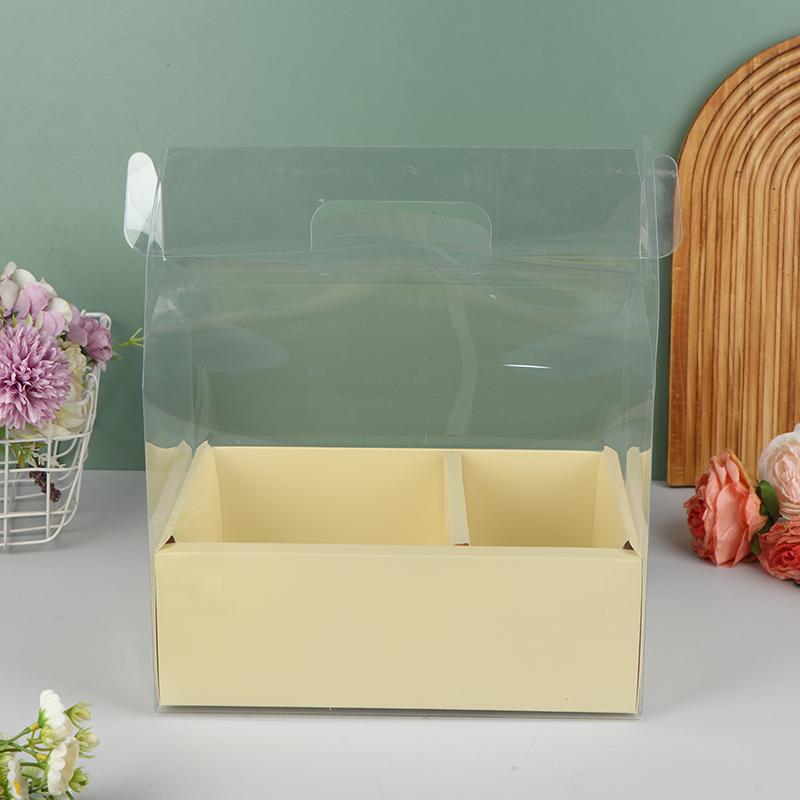 Pet Clear Cake Bag Gift Box With Handle Flower Storage Boxes Party Favor Decorative Engagement Proposal Celebration Ceremony