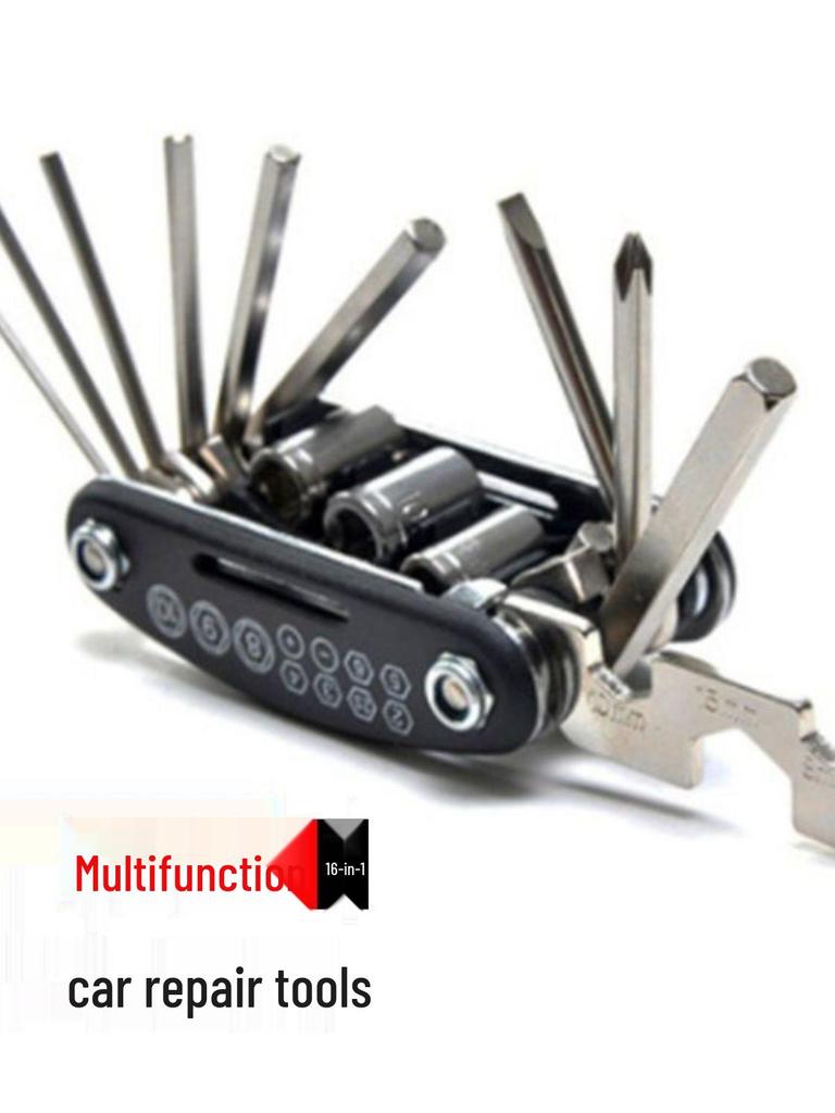 16-in-1 Foldable Bicycle Repair Tool Set for Mountain Bikes