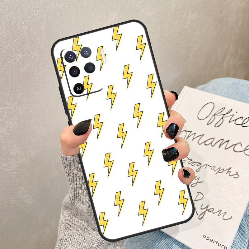 Lightning Bolt Pattern Case For Oppo A40 A60 A80 A78 A38 A18 A98 A58 A96 A76 A16 A94 A74 A54 A15 A17 A57 A77 A5 Pro
