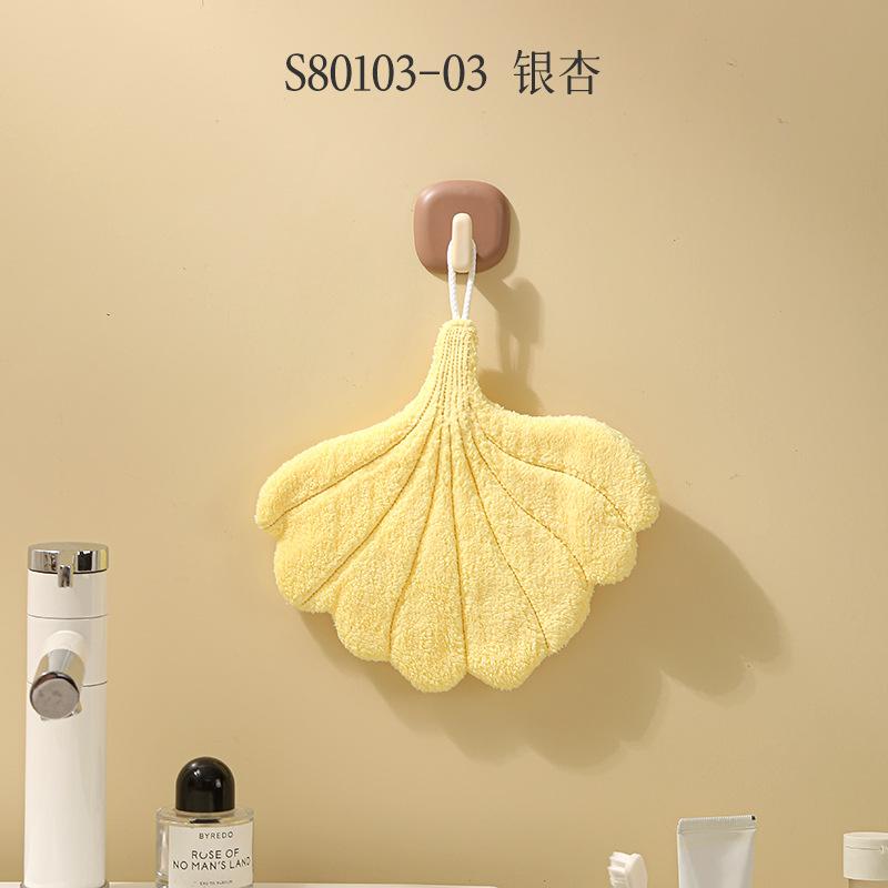 Decorative Leaf Hand Towel Tropical Plants Kitchen Towel Super Absorbent Handkerchief Quick-Dry Bathroom Towel with Hanging Loop