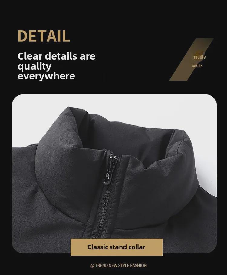 Giacca Gilet Invernale Casual da Uomo Stampata con Collo Rialzato, Morbida, in Cotone