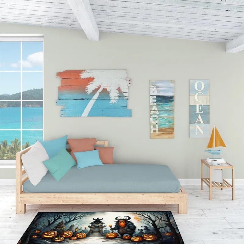 Halloween Scene Crystal Velvet Entrance Door Mat Non-Slip And Dirt-Resistant Easy To Take Care Of Universal Floor Mat