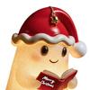 Reading Ghost Night Light Cute 3D Xmas Hat Ghost Bedside Lamp