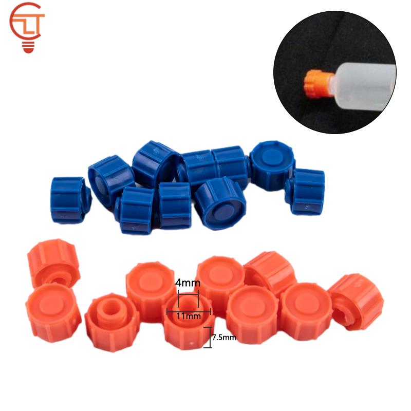 10pcs Plastic Dispensing Syringe Stop Tip Cap Luer Lock Syringe Screw Precision Tip Liquid Dispenser Needle Gauge Round Plug Cap