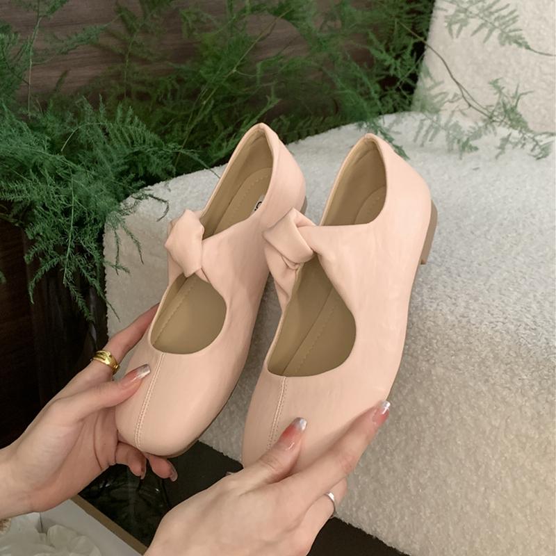 Fashion SUOJIALUN Spring New Women Flat Heel Mary Jane Shoes Fashion Round Toe Shallow Ladies Single Shoes Outdoor Dress Ballet Sheos
